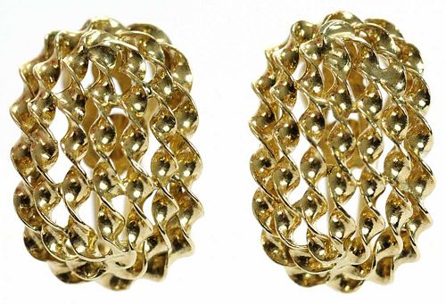18 kt Gold Twisted Wire Earclips