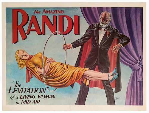 Randi, James (James Randall Zwinge). The Amazing Randi. The Levitation of a Living Woman in Mid-Air. Red Bank, N.J.: Grant, 1970s. Randi, standing bes