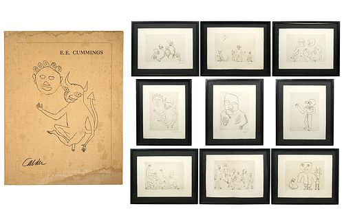 Alexander Calder 9 Etchings & 'Santa Claus' Book