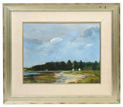 Anne Packard 'Waterfront Cape Cod' Oil Painting
