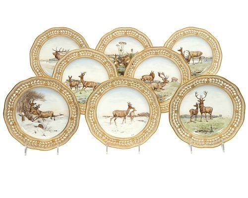 8 Royal Copenhagen Porcelain Game Plates