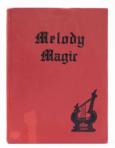 Clapham, Henry. Melody Magic. Washington, D.C., 1932. Number 292 of 1000 copies. Red cloth stamped in black. Illustrated. 4to. Cloth soiled; good. Ins
