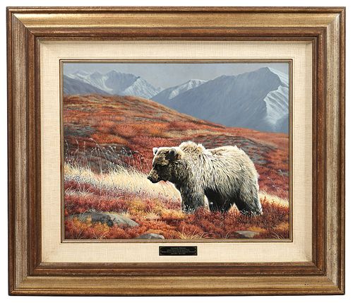 Charles Frace 'Alaskan Autumn' Oil Painting 1983