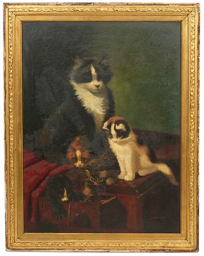 Sidney Lawrence Brackett Kittens Oil Painting