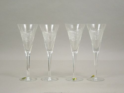 (2) Sets of Waterford Spirit of America Toasting Flutes.