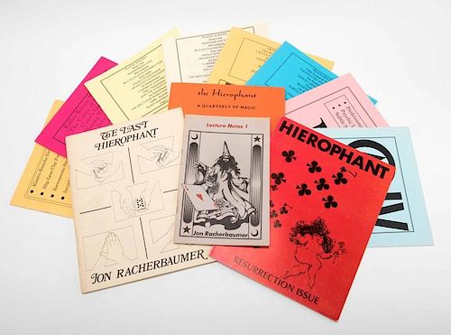 Racherbaumer, Jon. Lot of 23 Lecture Notes, Periodicals, and Booklets. 1970s Ð 90s. Including Modus Operandi Vols. 1 Ð 6 (1993/94); The Universal Ca