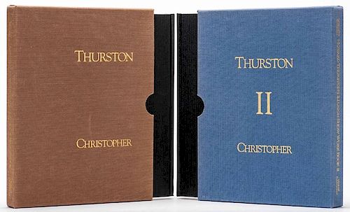 Steinmeyer, Jim (ed.). Thurston Illusion Show Work Book, Pts. I Ð II. Pasadena: Magical Publications, 1991 Ð 92. Gilt-stamped cloth with matching cl