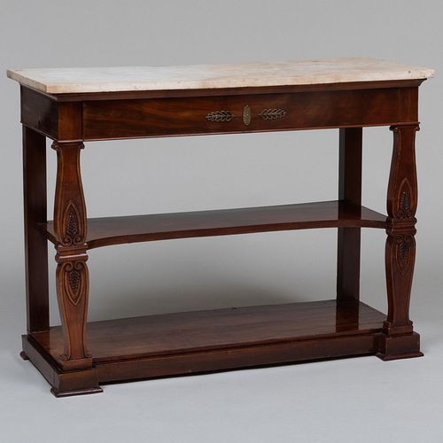Louis Philippe Carved Mahogany Console Table