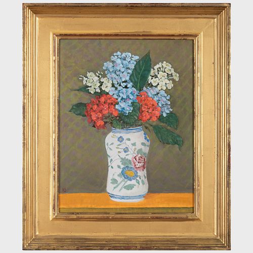 20th Century School: Still Life with Vase of Flowers