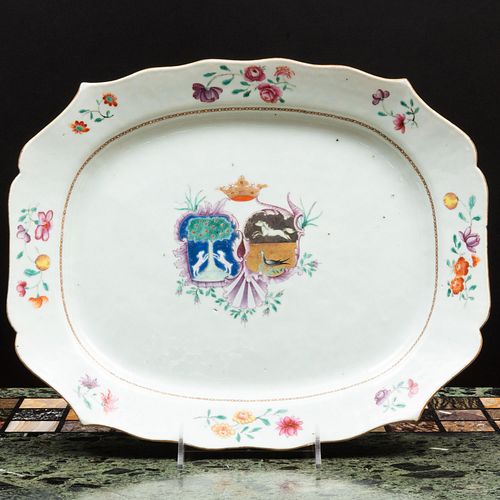 Chinese Export Famille Rose Porcelain Armorial Platter