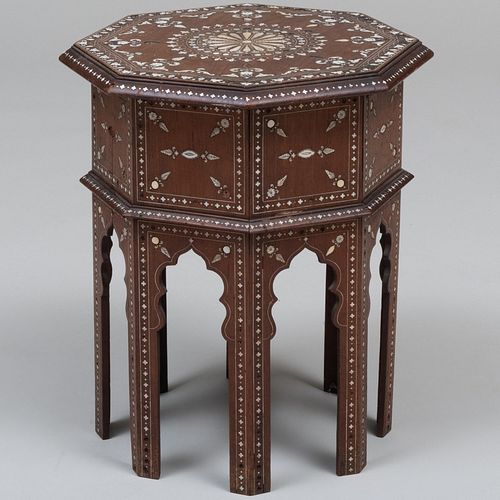 Moroccan Bone Inlaid Hardwood Low Table