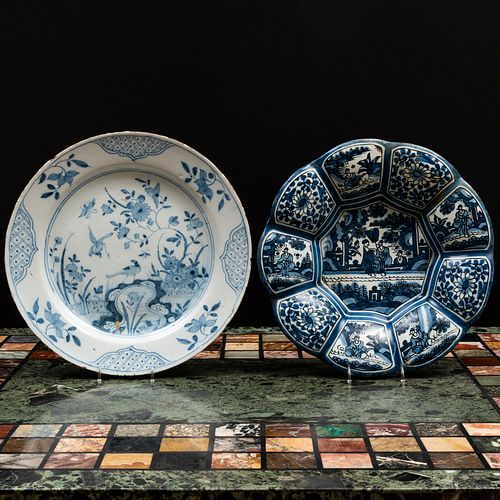 Two Blue and White Delft Dishes