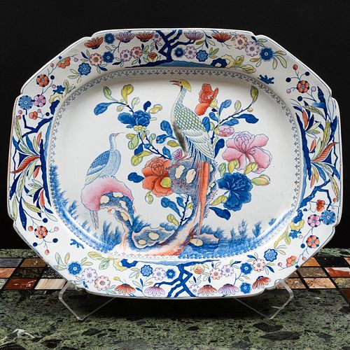 Large Mason's Ironstone Transfer Printed Meat Platter and a Spode Transfer Printed Well-and-Tree Platter