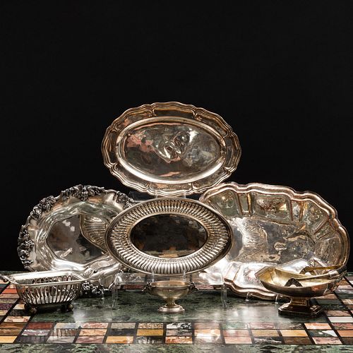 Group of Silver and Silver Plate Dishes
