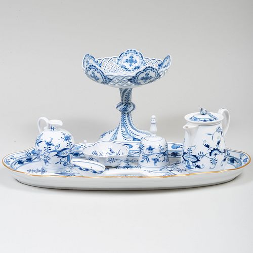 Group of Meissen Porcelain Tablewares in the 'Blue Onion' Pattern