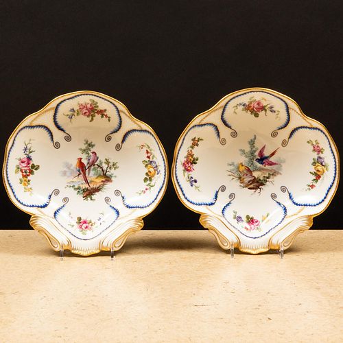 Pair of SÃ¨vres Porcelain Shell Dishes