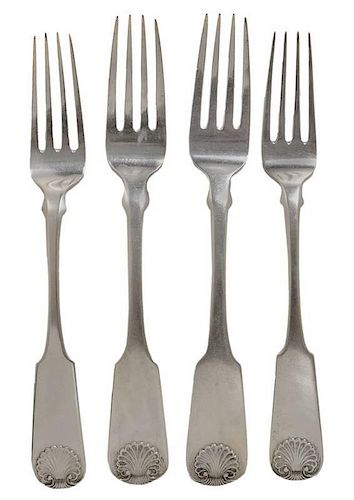 Ten Coin Silver Forks Including