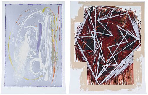 Two Commemorative Modern Abstract Color Screenprints