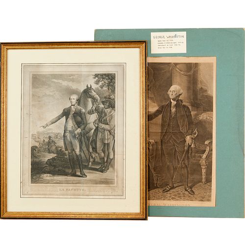 (2) Engravings: Washington, 1800 & Lafayette, 1824