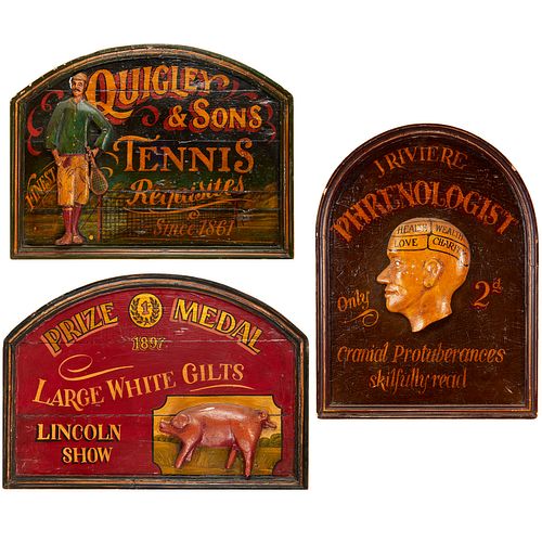 Group (3) hand painted trade style signs