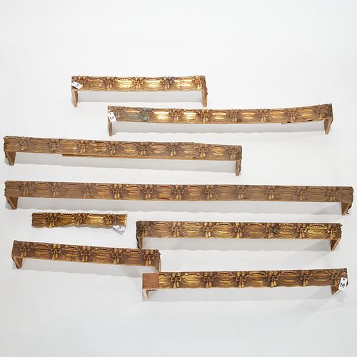 Group American Classical brass window cornices
