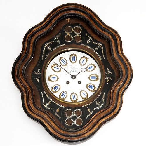 Napoleon III mother of pearl inlaid wall clock