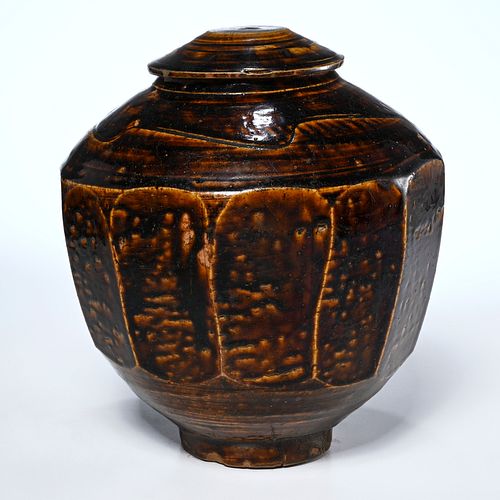 Korean glazed stoneware honey jar
