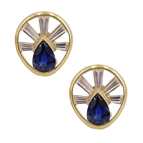 8.0 Ctw in Sapphires & Diamonds Carimati Earrings