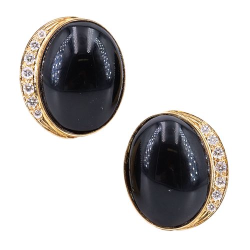 Diamonds & Onyx 14k Gold Earrings