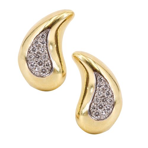 Cellino Italian 18k gold Earrings with Diamonds