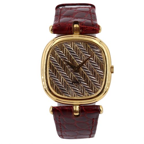 Geneve 18k Gold Quartz mens wrist watch