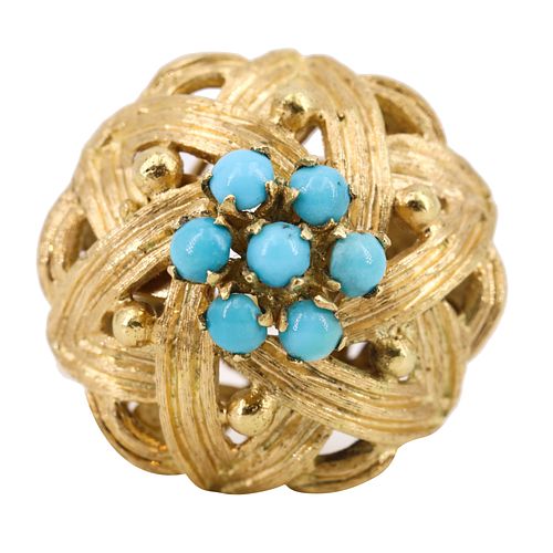 Turquoises 18k Gold Retro Ring