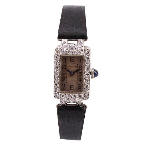 Movado Art Deco Watch with Diamonds