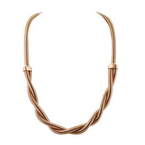Retro Gas Pipe Necklace in 18k yellow Gold