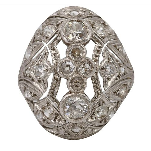 1.25 Carats Diamonds & Platinum Art Deco Ring