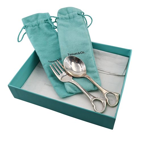 Tiffany & Co. Elsa Peretti Open Heart Fork and Spoon Baby Set