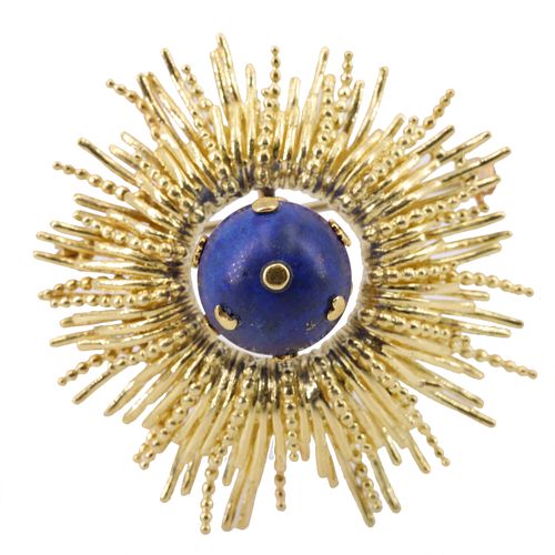 Cartier Italy 18k Gold Brooch with Lapis Lazuli