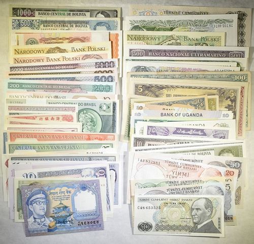 71 MIXED FOREIGN BANK NOTES