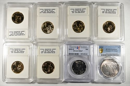 LOT OF 8 TYPE COINS: