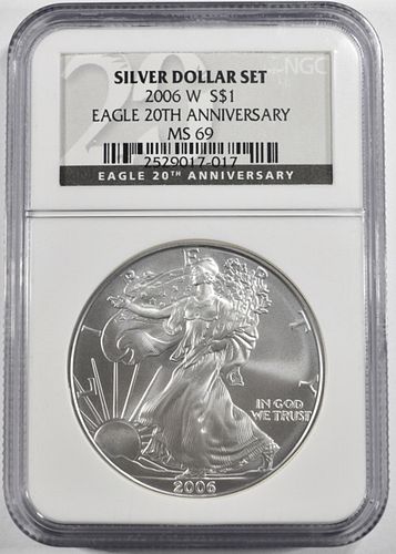 2006 W AM. SILVER EAGLE NGC MS 69