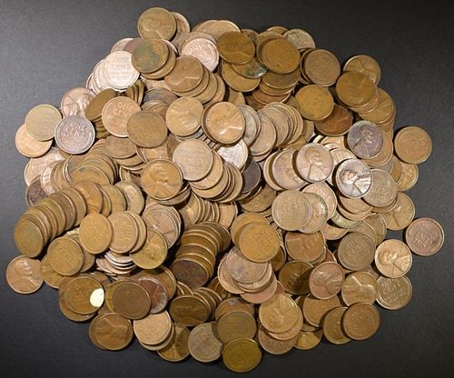 500 MIXED DATE CIRC LINCOLN CENTS