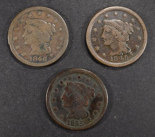 (3) MIXED DATE LARGE CENTS