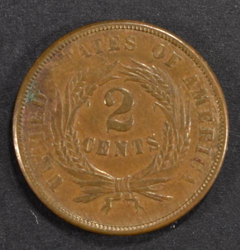 1864 2 CENT PIECE AU