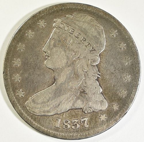 1837 CAPPED BUST  HALF DOLLAR VF