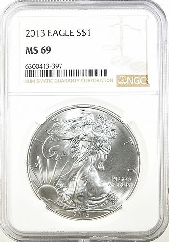 2013 AMERICAN SILVER EAGLE NGC MS-69