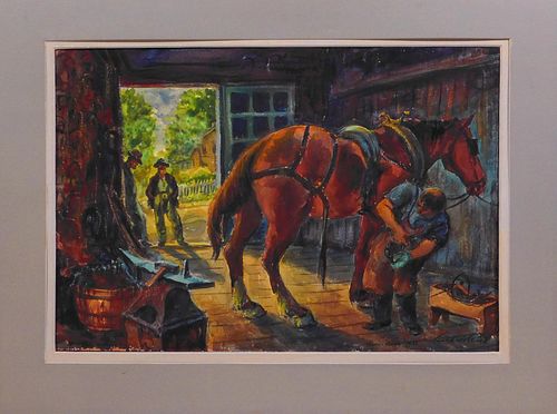 Lionel Reiss : Blacksmith's Shop (Buck's County, Pennsylvania, farrier)