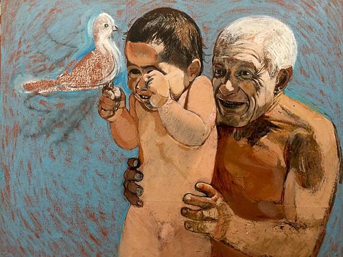 Ivan Valtchev, Picasso with Son Claude and Dove of Peace