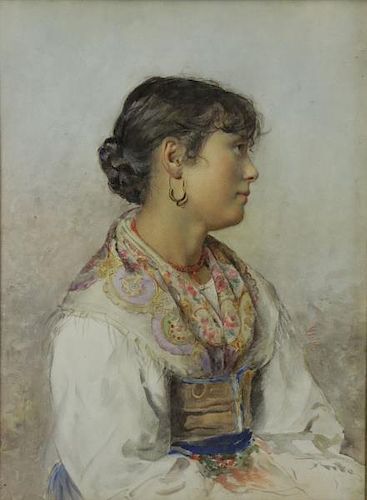 BATTAGLIA, Clelia Compiani. Watercolor. Portrait