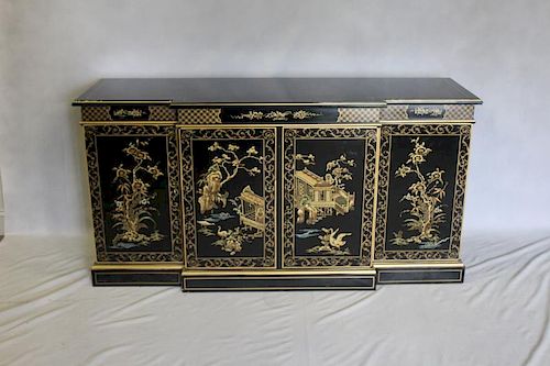 DREXEL. Signed Chinoiserie Decorated Server.