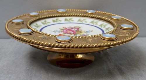 Bronze and Porcelain Tazza with Wedgwood Plaques.